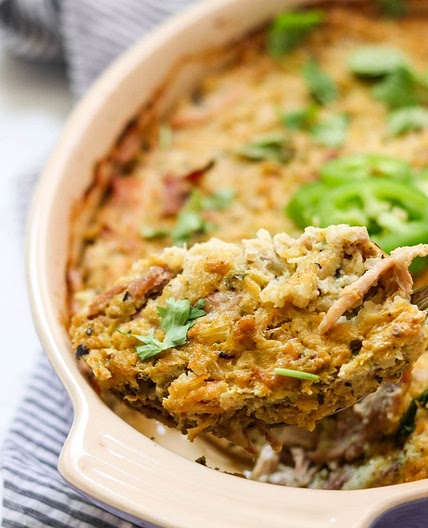 Salsa Verde Paleo Pulled Pork Casserole (Whole30, Low Carb)