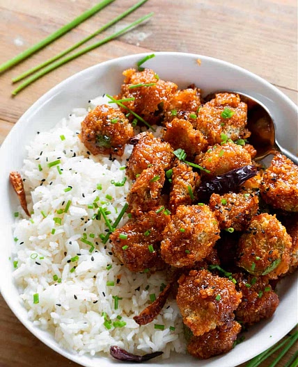 Vegan Crispy Firecracker Brussels Sprouts