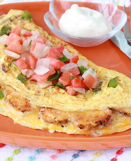 Loaded Chicken Fajita Omelette