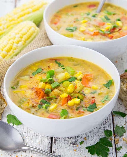 Vegan Corn Chowder with Potatoes
