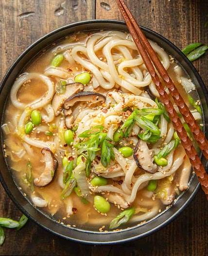Udon Noodle Soup with Miso Broth
