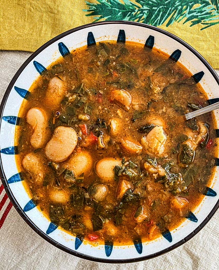 Giant Beans and Swiss Chard Stew (Instant Pot)