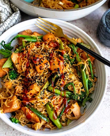 Teriyaki Salmon Noodles