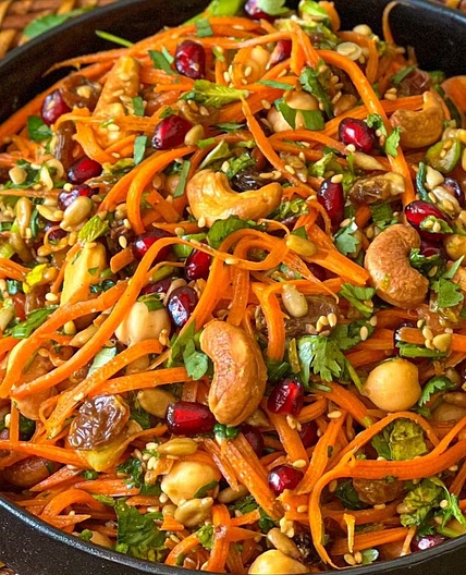 Moroccan carrot salad with citrus turmeric dressing