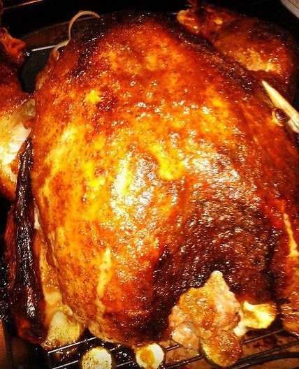 Low Sodium Apricot Mustard Glazed Roast Turkey