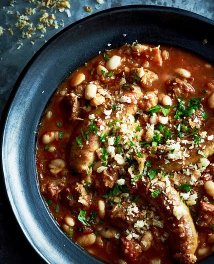 Slow-cooker lamb cassoulet