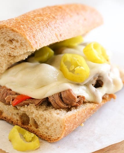 Slow Cooker Italian Beef Hoagies