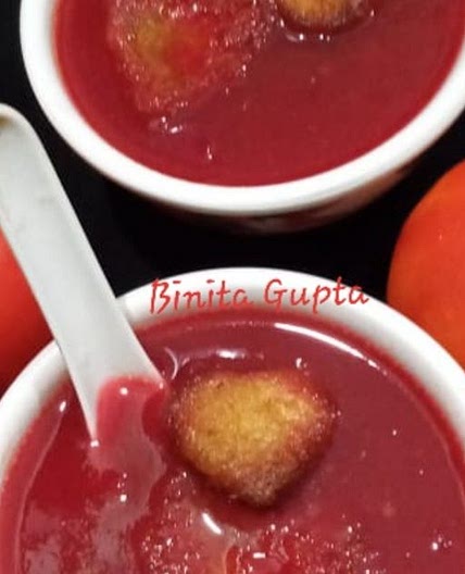बीटरूट टोमाटोसूप (Beetroot tomato soup recipe in hindi)