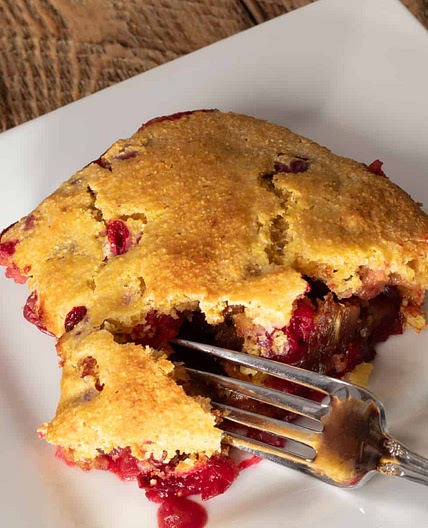 Holiday Cranberry Cornbread Cobbler