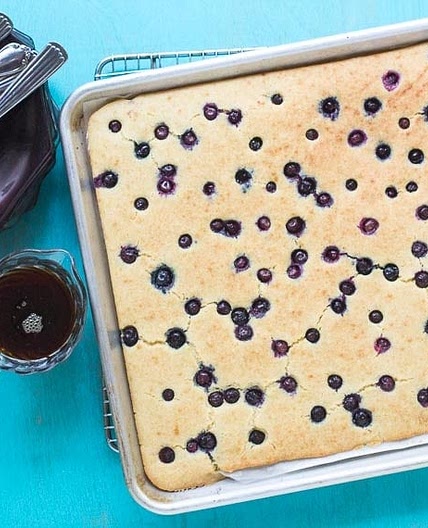 Lemon Blueberry Low FODMAP Sheet Pan Pancakes
