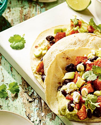 Avocado and sweet potato tacos