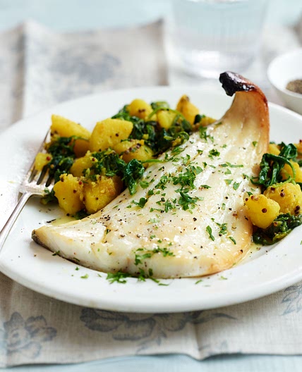 Grilled Smoked Haddock with Spiced Potatoes Recipe