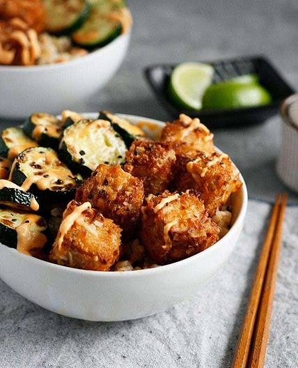 Coconut Crusted Tofu with Sweet Chili Sauce