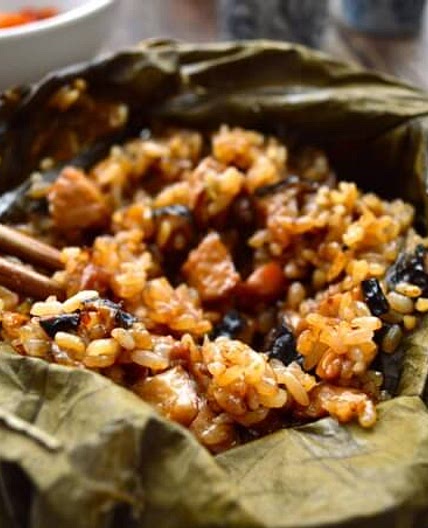 Dim Sum Sticky Rice Lotus Leaf Wraps (Lo Mai Gai)