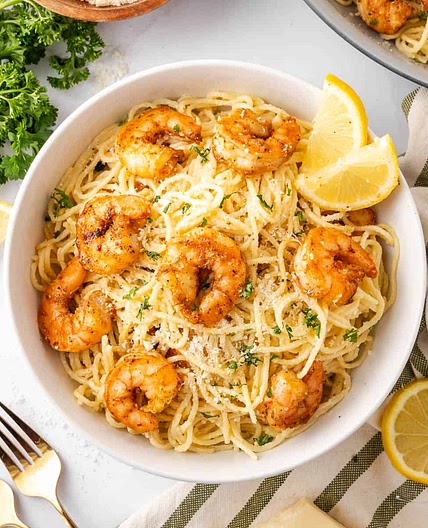 Lemon and Garlic Shrimp Pasta