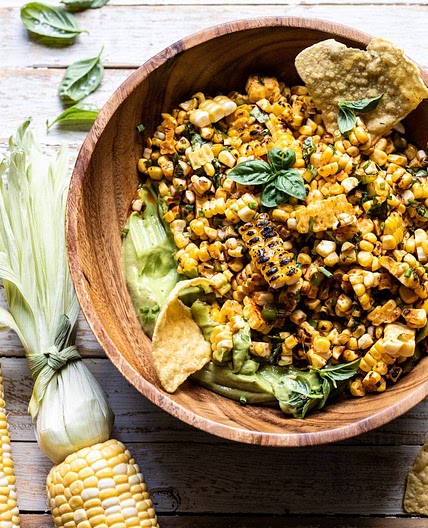 Grilled Street Corn Salad with Avocado “Mayo”