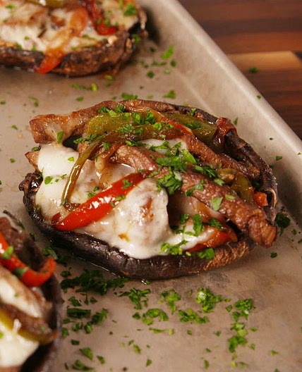 Philly Cheesesteak Stuffed Portobellos