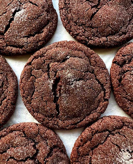 Chewy Chocolate Sugar Cookies with Cardamom