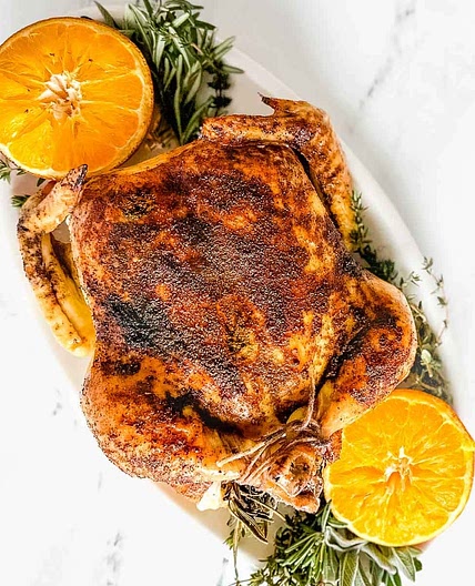 Christmas Roast Chicken with Orange Butter