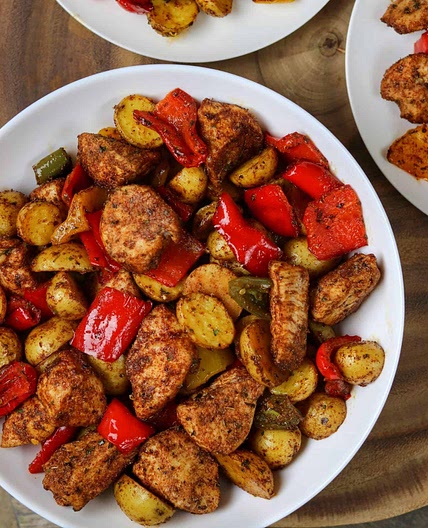 Mexican Roasted Chicken with Potatoes and Peppers