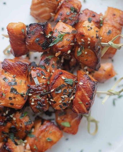 Air Fryer Marinated Salmon Bites Recipe