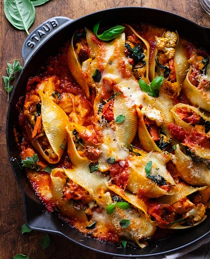 Vegetarian Stuffed Shells (without ricotta)