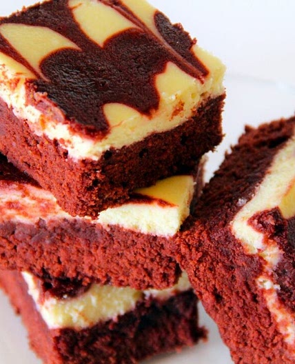 Red Velvet Brownies from Cake Mix