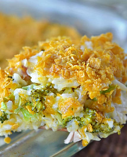 Cheesy Chicken Broccoli and Rice Casserole