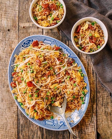 Chinese Sausage Fried Rice (Lop Cheung Chow Fan)