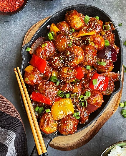 Vegan Korean Chili Potatoes