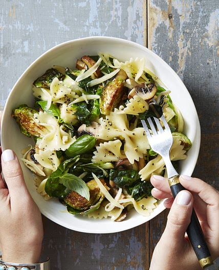 Brussels Sprout & Basil Bowties