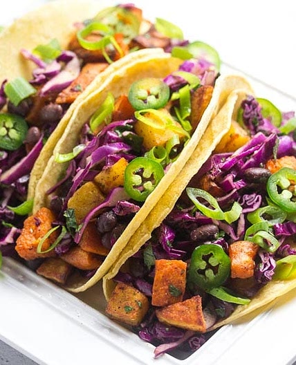 Low FODMAP Sweet Potato Tacos with Black Beans