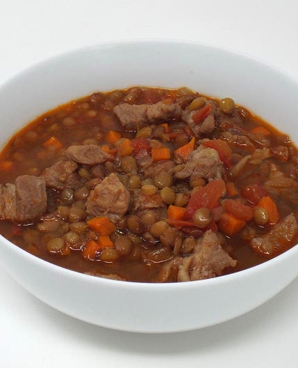 Spicy Pork and Lentil Soup