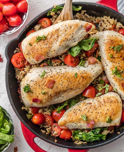 BLT Chicken and Rice Skillet