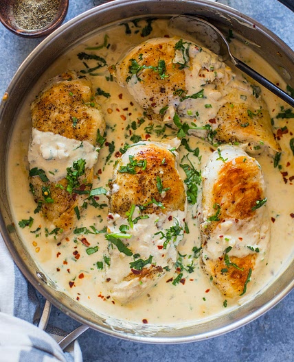 Easy One Skillet Creamy Cilantro Lime Chicken