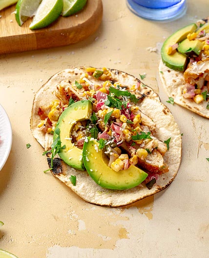 Seared Chicken Tacos with Street Corn Salsa