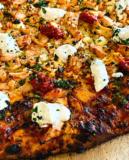 Harissa Chicken Outdoor Pizza