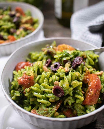 Mediterranean Pasta Salad w Parsley Relish