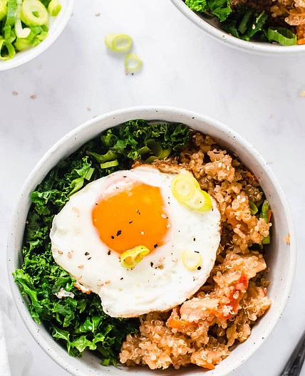 Spicy Kimchi Quinoa Bowls