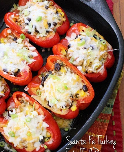 Santa Fe Turkey Stuffed Peppers