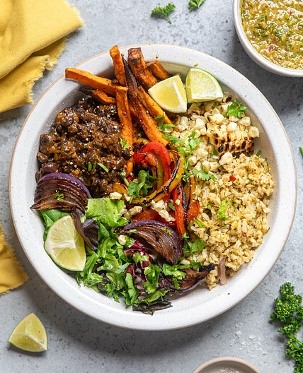 Chimichurri Rice Bowls with Seasoned Black Beans