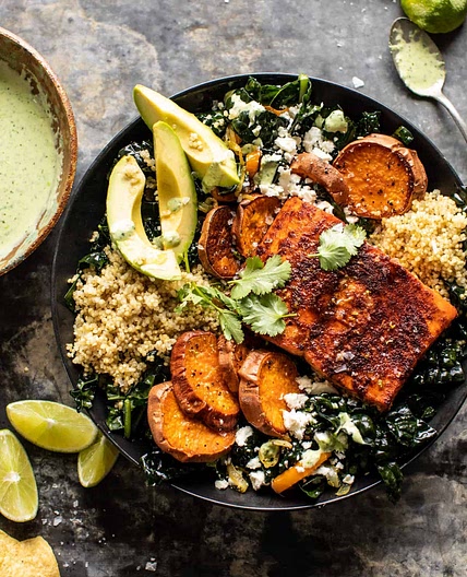 Sheet Pan Chipotle Salmon with Cilantro Lime Special Sauce