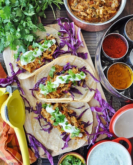 Shredded Tandoori Chicken Tacos
