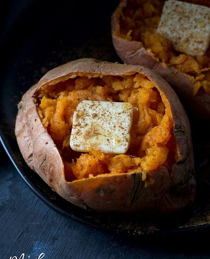 Microwave Baked Sweet Potato - The BEST Baked Sweet Potato Recipe