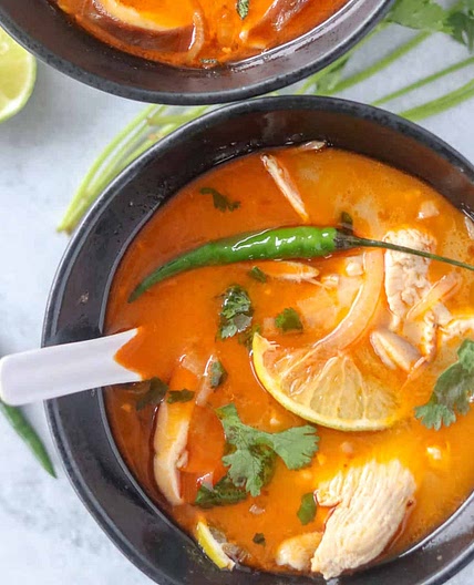 Thai Coconut Curry Chicken Soup