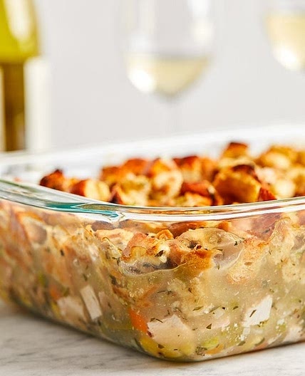 Turkey Pot Pie with Stuffing Crust