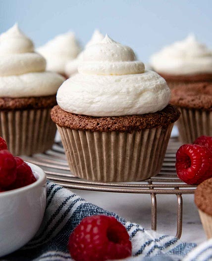 Fluffy Chocolate Almond Flour Cupcakes (Gluten-Free)