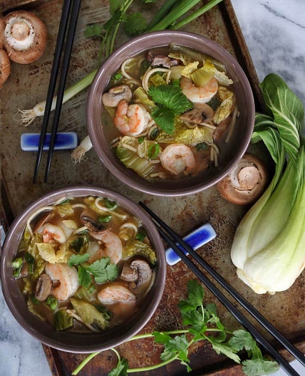 Shrimp & Bok Choy Noodle Soup