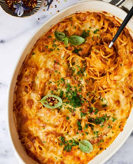 Oven Baked Spaghetti