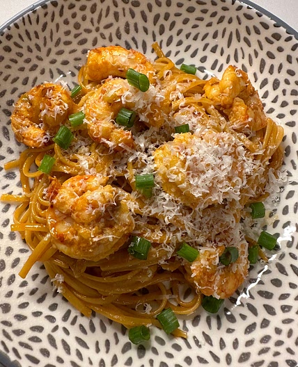Spicy Gochujang Shrimp Linguine